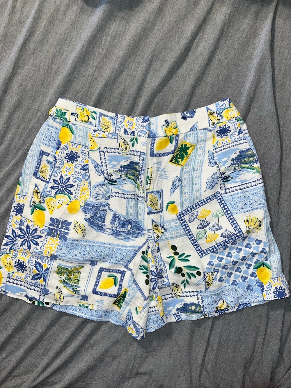 J. Crew Linen Blend Patterned Shorts